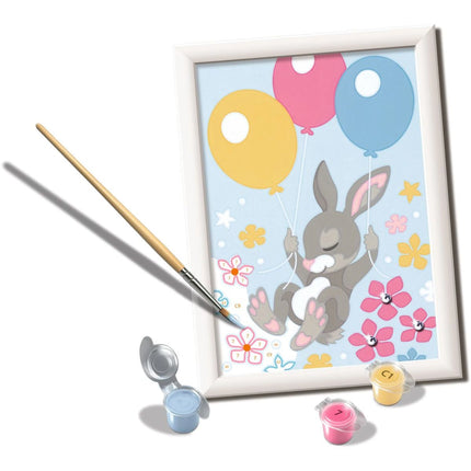 CreArt Létající zajíček s balónky (se třpytivými kamínky)