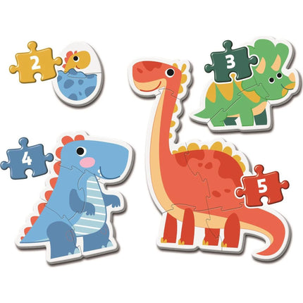 Moje první puzzle 2, 3, 4 a 5 dílků Dinosauři