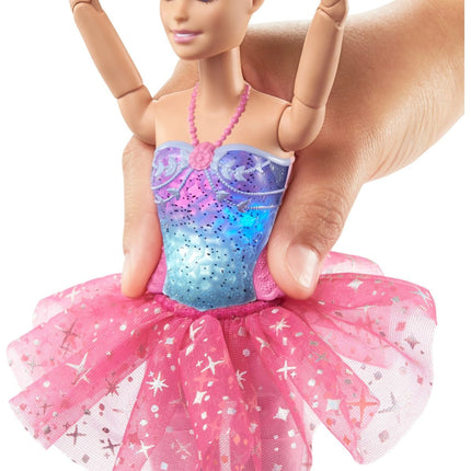 Barbie Dreamtopia Svítící magická baletka s růžovou sukní HLC25