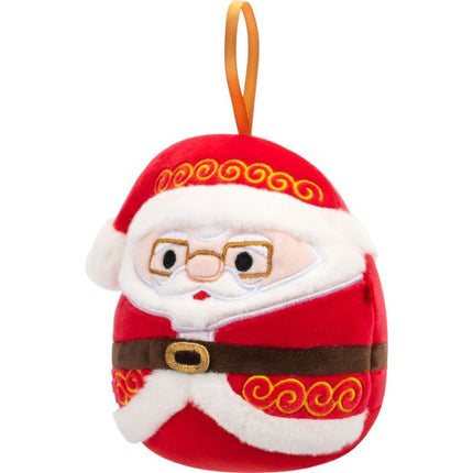 Squishmallows Vánoční ozdoba Santa s brýlemi - Nick, 10 cm