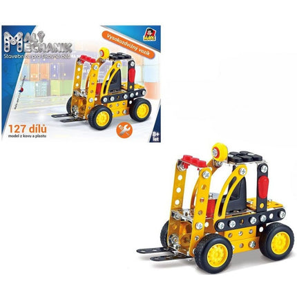 Stavebnice Malý mechanik vysokozdvižný vozík 127 ks