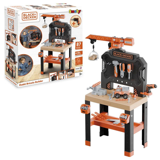 Smoby Black+Decker Pracovní dílna s jeřábem Bricolo Builder