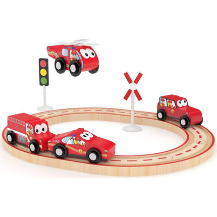 J'ADORE Hrací set s kolejemi Hasiči 16 ks