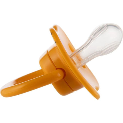 Set symetrických silikonových dudlíků BabiesBoo 18m+ 2 ks oranžový