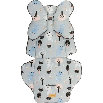 Podložka s polštářkem oboustranná Forest graphite minky