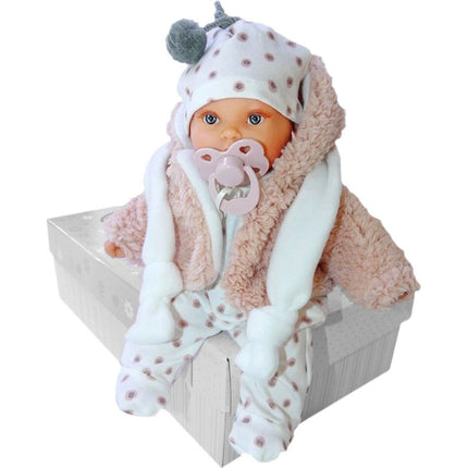 Antonio Juan 1120 Kika realistická panenka se zvuky a měkkým látkovým tělem 27 cm