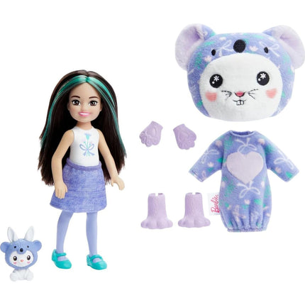Barbie Cutie Reveal Chelsea v kostýmu Zajíček ve fialovém kostýmu Koala