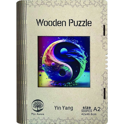 Dřevěné puzzle Jin a Jang A2