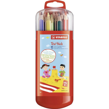 STABILO Trio Trojhranné silné pastelky sada 15 ks