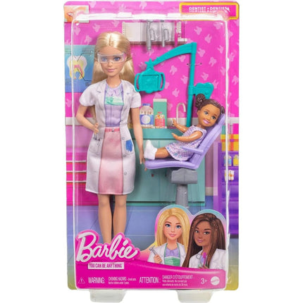 Barbie Herní set povolání s panenkou Zubařka JCR74