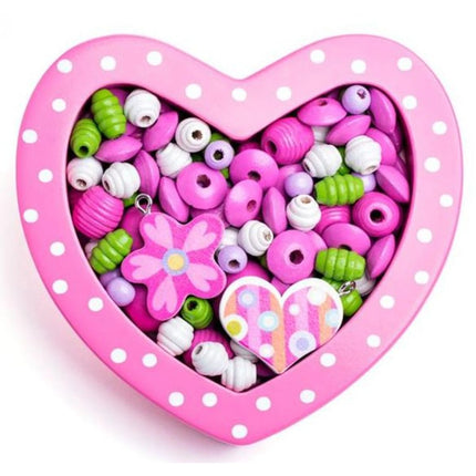 Navlékací korálky Malé srdíčko růžové