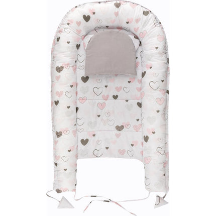 Hagi Hnízdečko s polštářkem soft Srdíčka šedá