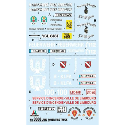 Model Kit auto 3660 Land Rover Fire Truck 1:24