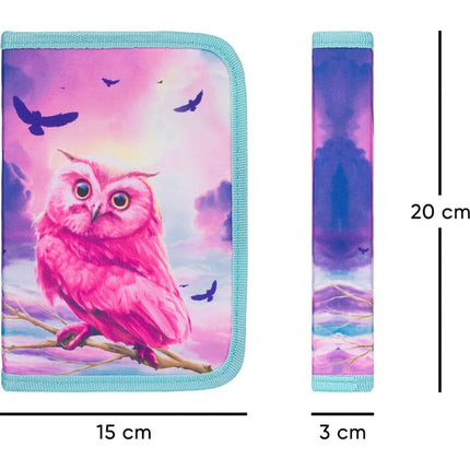 Školní penál klasik dvě chlopně Sova