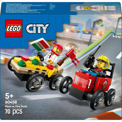 LEGO® City 60458 Závodní balíček: Rozvoz pizzy vs. hasičské auto