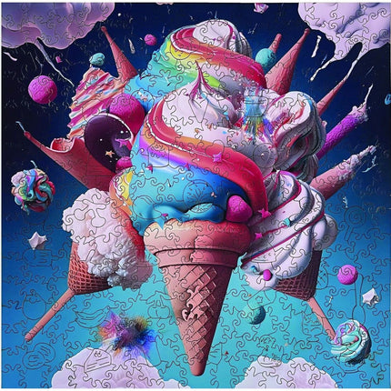 Dřevěné puzzle Zmrzlinová exploze A3