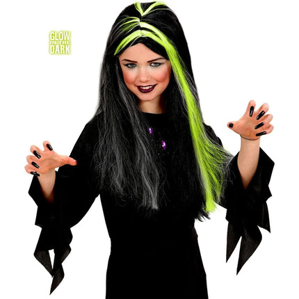 Dětská paruka svítící ve tmě Čarodějnice