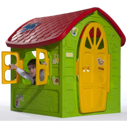 Dětský domeček na zahradu s obrázky zelený