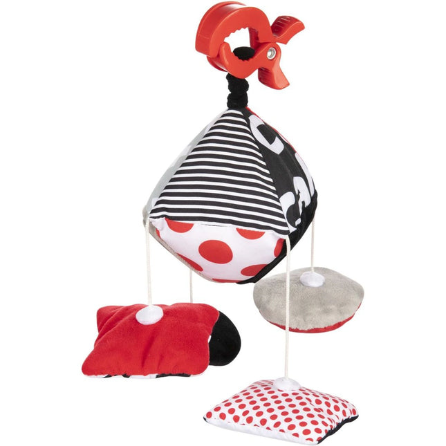 Kontrastní závěsná hračka s klipem Sensory