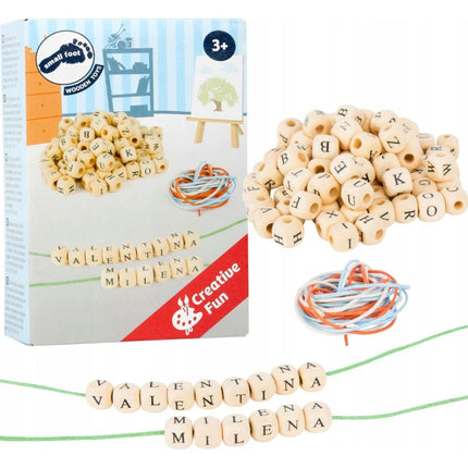 Dřevěné navlékací korálky s písmenky