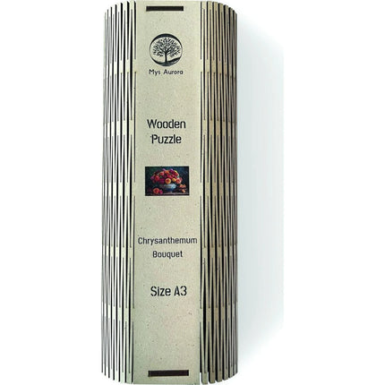 Dřevěné puzzle Kytice chryzantém A3
