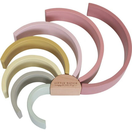 Skládačka dřevěná duha Pink