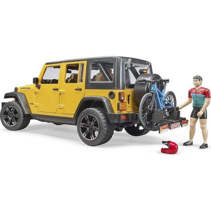 Bruder 2543 Jeep Wrangler Rubicon s horským kolem a cyklistou 1:16