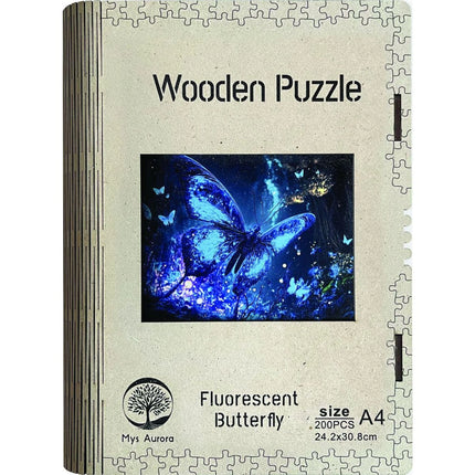 Dřevěné puzzle Motýl A4