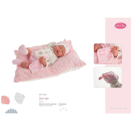 Antonio Juan 3348 Luna spící realistická panenka miminko s měkkým látkovým tělem 40 cm