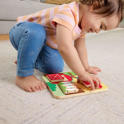 Fisher-Price Dřevěná hra na schovávanou Zvířátka