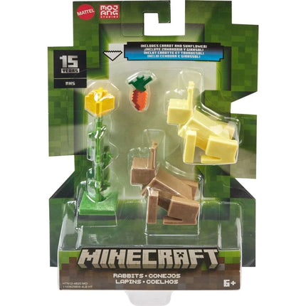 Minecraft Fgurka Rabbits Carrot and Sunflower 8 cm