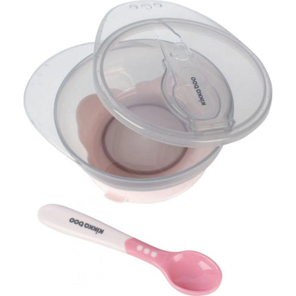 Miska s přísavkou, víčkem a lžičkou Pink