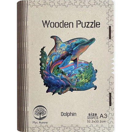 Dřevěné puzzle Delfín A3