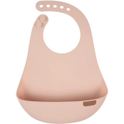 Silikonový bryndák s kapsou Nude