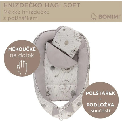 Hagi Hnízdečko s polštářkem soft Koloušek šedá