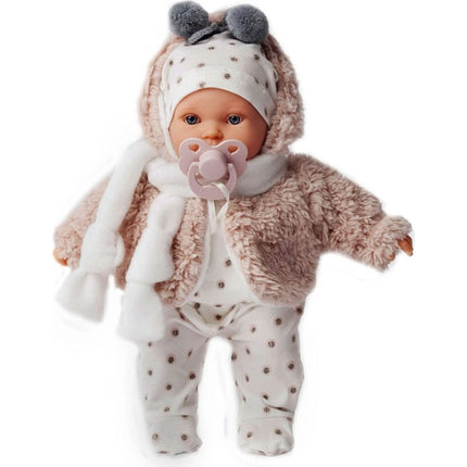 Antonio Juan 1120 Kika realistická panenka se zvuky a měkkým látkovým tělem 27 cm