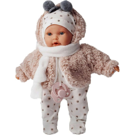 Antonio Juan 1120 Kika realistická panenka se zvuky a měkkým látkovým tělem 27 cm