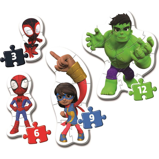 Moje první puzzle 3, 6, 9 a 12 dílků Spidey Marvel - Spidey a jeho úžasní přátelé