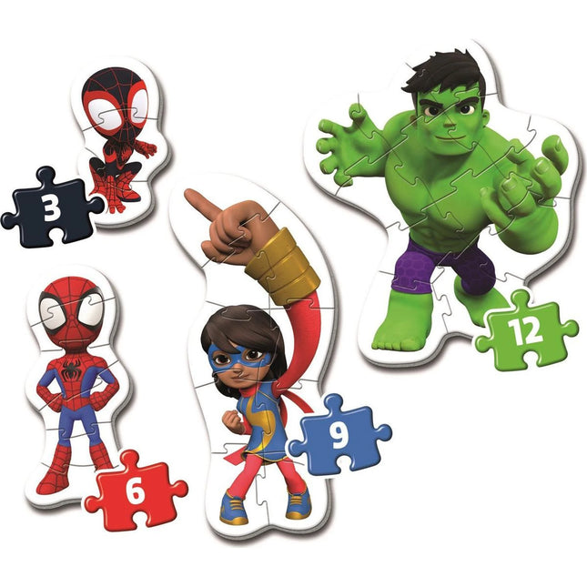 Moje první puzzle 3, 6, 9 a 12 dílků Spidey Marvel - Spidey a jeho úžasní přátelé
