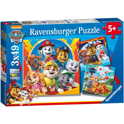 Ravensburger Puzzle: Tlapková patrola Hrátky v listí 3x49 dílků