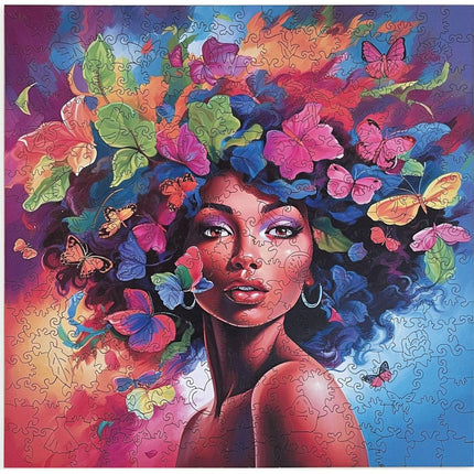 Dřevěné puzzle Květinová latina A3