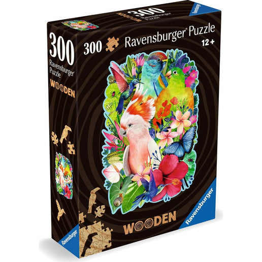 Ravensburger Dřevěné Puzzle: Barevní papoušci 300 dílků