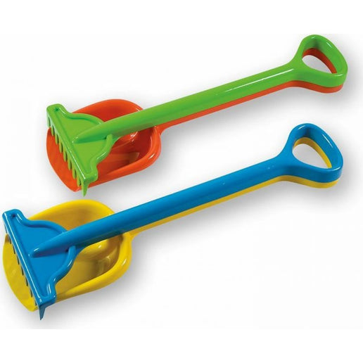 Lopata a hrábě velké - modrá lopata-červené hrábě