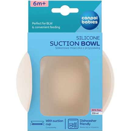 Silikonová miska s přísavkou 330 ml krémová