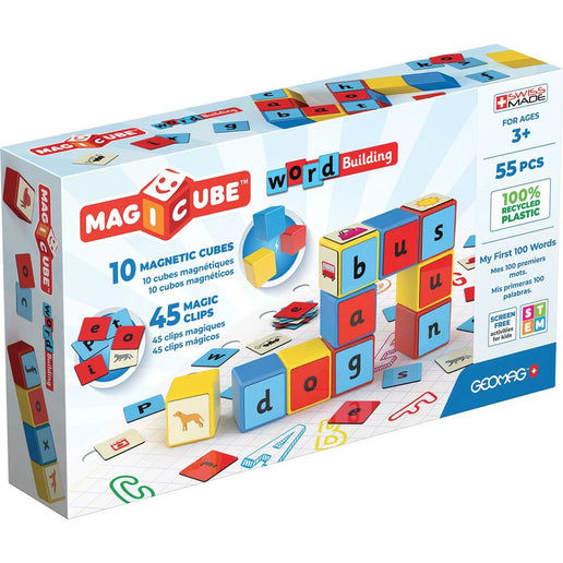 Geomag Magicube Word Building Recycled Clips 55 dílků