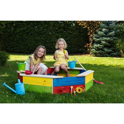 Dřevěné pískoviště s plachtou