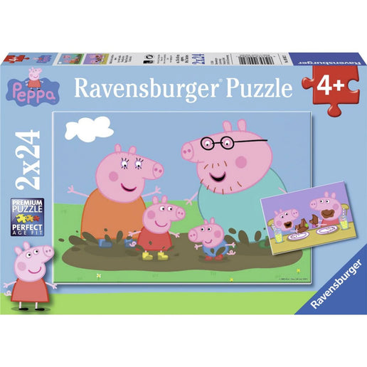 Ravensburger Puzzle: Prasátko Peppa Šťastná rodina 2 x 24 dílků