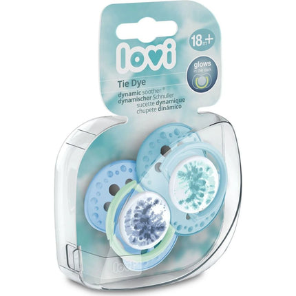 Dudlík silikonový dynamický Tie Dye 18m+ 2 ks kluk