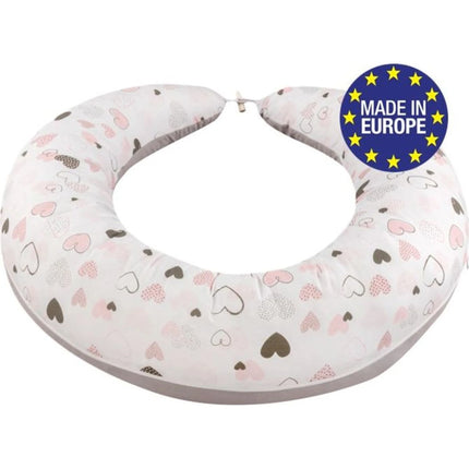 Abra multifunkční polštář XXL Srdíčka růžová šedá