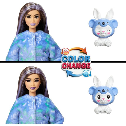 Barbie Cutie Reveal v kostýmu Zajíček ve fialovém kostýmu černobílá Koala